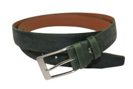 Pasek Skórzany GRETOS (PL) Skóra Licowa EXTRA 35 mm BUTELKOWY ZIELONY Gładki Klamra Tradycyjna