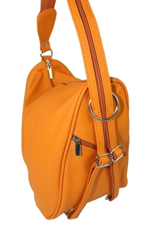 Plecak Skórzany ELKOR (PL) Jowita De Luxe Skóra Naturalna Licowa JASNY POMARAŃCZOWY  Plecak Skórzany ELKOR (PL) Jowita De Luxe Skóra Naturalna Licowa JASNY POMARAŃCZOWY
