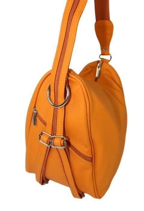 Plecak Skórzany ELKOR (PL) Jowita De Luxe Skóra Naturalna Licowa JASNY POMARAŃCZOWY  Plecak Skórzany ELKOR (PL) Jowita De Luxe Skóra Naturalna Licowa JASNY POMARAŃCZOWY