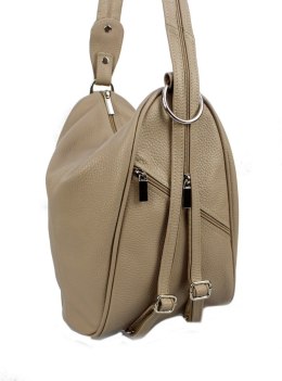 Plecak Skórzany ELKOR (PL) Jowita De Luxe Skóra Naturalna Licowa KAWA Z MLEKIEM