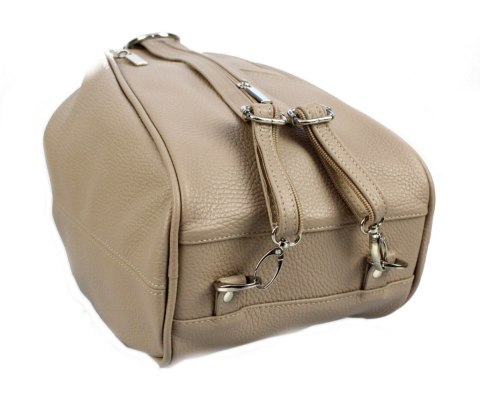 Plecak Skórzany ELKOR (PL) Jowita De Luxe Skóra Naturalna Licowa KAWA Z MLEKIEM