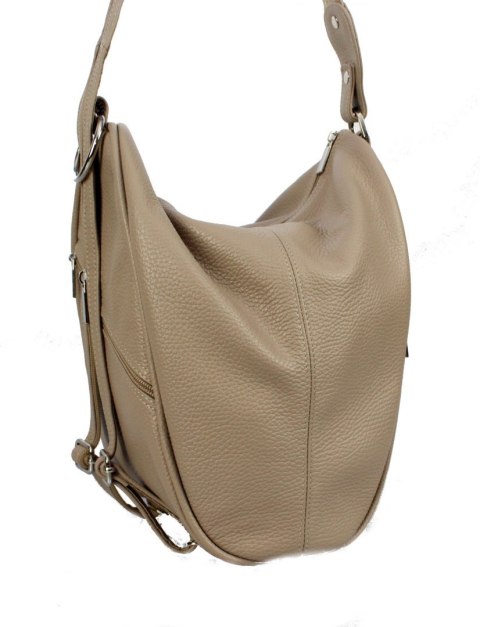 Plecak Skórzany ELKOR (PL) Jowita De Luxe Skóra Naturalna Licowa KAWA Z MLEKIEM