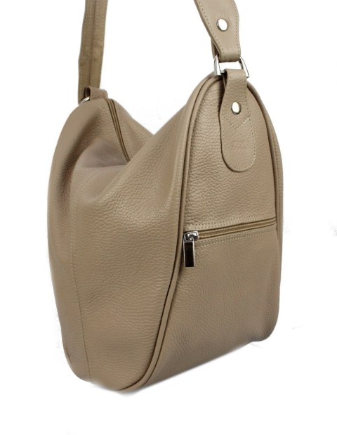 Plecak Skórzany ELKOR (PL) Jowita De Luxe Skóra Naturalna Licowa KAWA Z MLEKIEM