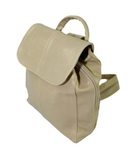 Plecak Skórzany MAGRE (PL) NATALIA Skóra Naturalna Licowa Gładka CIEMNA KREMOWA