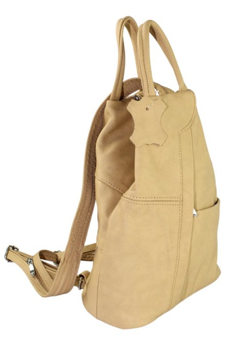 Plecak Skórzany PolskaGalanteria (PL) JOANNA Skóra Naturalna Licowa JASNA PIASKOWA