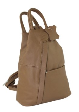 Plecak Skórzany PolskaGalanteria (PL) JOANNA Skóra Naturalna Licowa MLECZNA CZEKOLADA TRIO