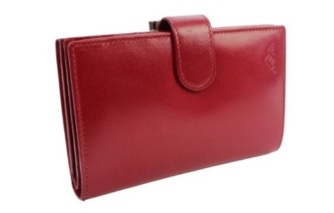 Portfel Damski Skórzany El Forest (PL) Skóra Bydlęca Klamra 14 cm RFID 955 480 CZERWONY 14,5 x 9,5 x 3 [cm]