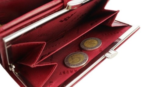 Portfel Damski Skórzany El Forest (PL) Skóra Bydlęca Klamra 14 cm RFID 955 480 CZERWONY 14,5 x 9,5 x 3 [cm]