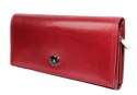 Portfel Damski Skórzany Peterson Długi Suwak Wewnątrz Skóra Naturalna Lakierowana PTN 1680144 CZERWONY 18,5 x 10 x 3 [cm]