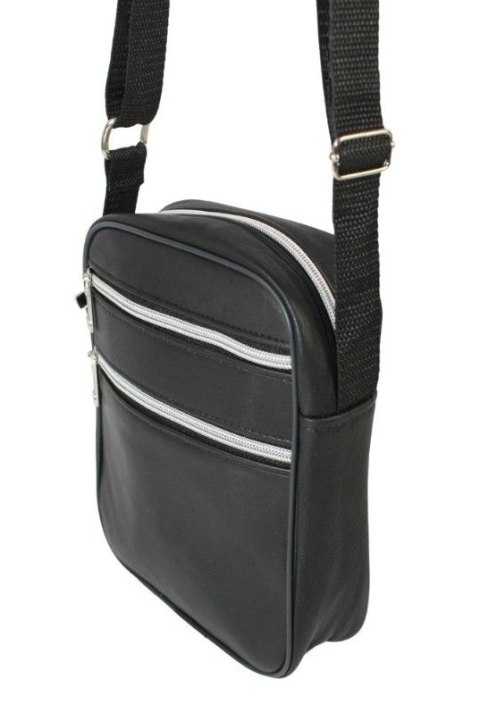 Skórzana Torba Męska Skóra Naturalna Antoszczyk (PL) DeLuxe CZARNY 20 x 16 x 6 [cm]