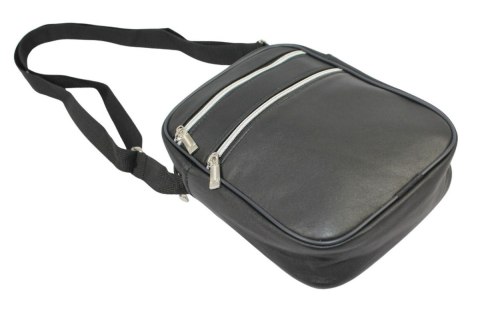 Skórzana Torba Męska Skóra Naturalna Antoszczyk (PL) DeLuxe CZARNY 20 x 16 x 6 [cm]