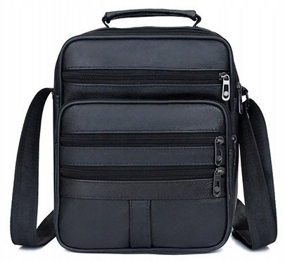 Torba męska skórzana CONVEY (PL) 525 Pionowa Czarna 23 x 21 x 8 [cm]