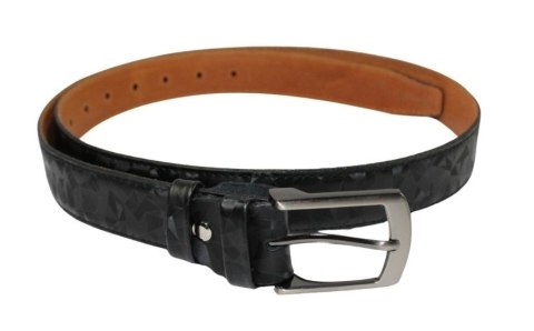 Pasek Skórzany GRETOS (PL) Skóra Licowa EXTRA 35 mm ,,Wzór GEOMETRYCZNY ,, CZARNY Gładki Klamra Tradycyjna Pasek Skórzany GRETOS (PL) Skóra Licowa EXTRA 35 mm ,,Wzór GEOMETRYCZNY ,, CZARNY Gładki Klamra Tradycyjna