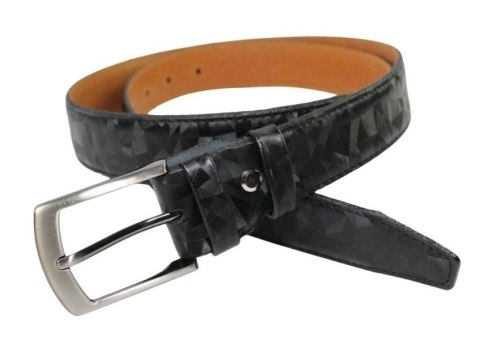 Pasek Skórzany GRETOS (PL) Skóra Licowa EXTRA 35 mm ,,Wzór GEOMETRYCZNY ,, CZARNY Gładki Klamra Tradycyjna Pasek Skórzany GRETOS (PL) Skóra Licowa EXTRA 35 mm ,,Wzór GEOMETRYCZNY ,, CZARNY Gładki Klamra Tradycyjna