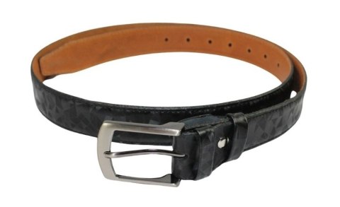 Pasek Skórzany GRETOS (PL) Skóra Licowa EXTRA 35 mm ,,Wzór GEOMETRYCZNY ,, CZARNY Gładki Klamra Tradycyjna Pasek Skórzany GRETOS (PL) Skóra Licowa EXTRA 35 mm ,,Wzór GEOMETRYCZNY ,, CZARNY Gładki Klamra Tradycyjna