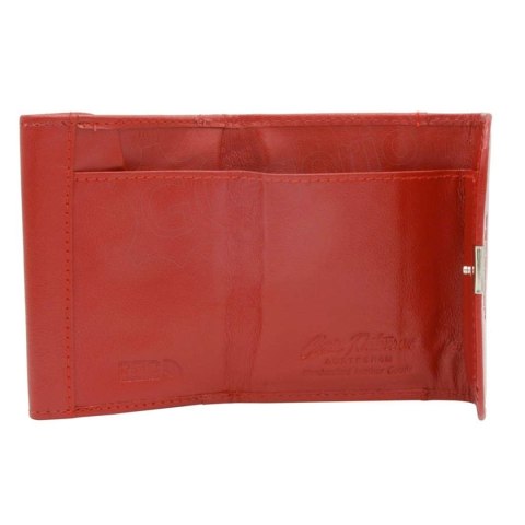 Portfelik Uniwersalny Mała Sakieweczka Skórzana Peterson MARS Skóra Naturalna RFID RD-GC02 CZERWONY 10 x 7 x 2 [cm]