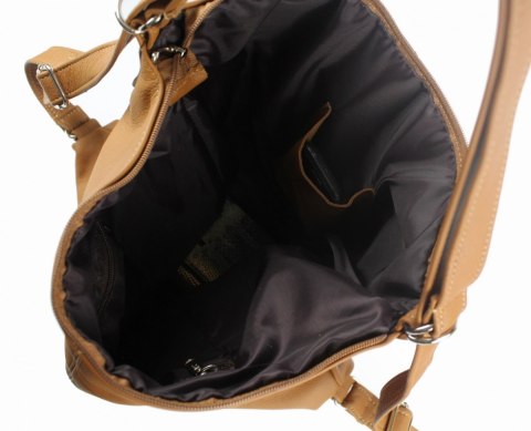 Praktyczny Plecak Skórzany Torebka 2 w 1 MAGRE (PL) AMELIA Skóra Naturalna Licowa JASNE TOFFI Praktyczny Plecak Skórzany Torebka 2 w 1 MAGRE (PL) AMELIA Skóra Naturalna Licowa JASNE TOFFI