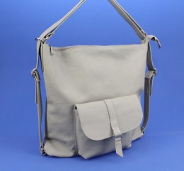 Praktyczny Plecak Skórzany Torebka 2 w 1 MAGRE (PL) AMELIA Skóra Naturalna Licowa KREMOWY