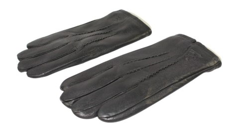 Rękawiczki Męskie PolskaGalanteria Ocieplane Z Jasnym Ściągaczem Ze Skóry Renifera Rozmiar 11 CZARNE