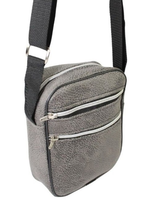 Skórzana Torba Męska Średnia Pionowa POPIELATA Antoszczyk (PL) 20 x 16 x 5 [cm]