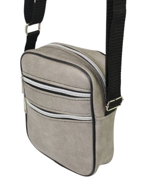 Skórzana Torba Męska Średnia Pionowa SZARA Antoszczyk (PL) 20 x 16 x 5 [cm]