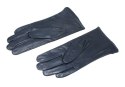 Skórzane Ocieplane Rękawiczki Damskie PolskaGalanteria.pl Ze Skóry Naturalnej GRANATOWE Rozmiar 7 1/2