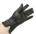 Skórzane Ocieplane Rękawiczki Damskie PolskaGalanteria.pl Ze Skóry Naturalnej Renifera Z Górnym Ściągaczem CZARNE Rozmiar 6 1/2