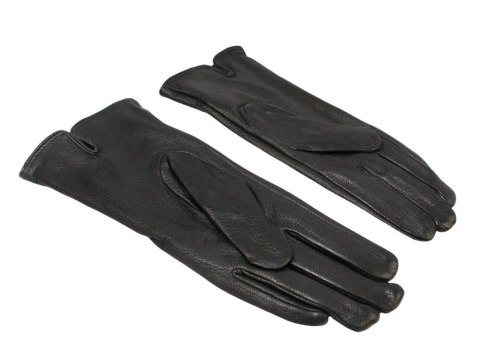 Skórzane Ocieplane Rękawiczki Damskie PolskaGalanteria.pl Ze Skóry Naturalnej Renifera Z Górnym Ściągaczem CZARNE Rozmiar 7