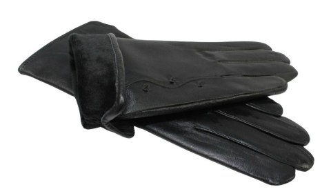 Skórzane Ocieplane Rękawiczki Damskie PolskaGalanteria.pl Ze Skóry Naturalnej Z Wzorkiem CZARNE Rozmiar 7 1/2 Skórzane Ocieplane Rękawiczki Damskie PolskaGalanteria.pl Ze Skóry Naturalnej Z Wzorkiem CZARNE Rozmiar 7 1/2