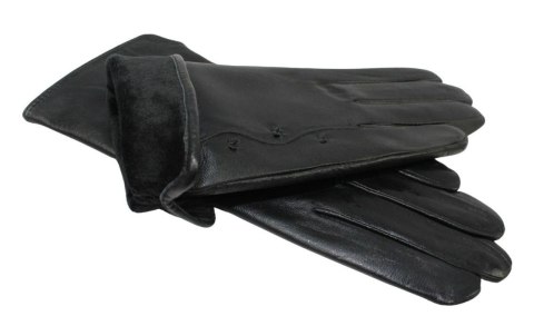 Skórzane Ocieplane Rękawiczki Damskie PolskaGalanteria.pl Ze Skóry Naturalnej Z Wzorkiem CZARNE Rozmiar 7 Skórzane Ocieplane Rękawiczki Damskie PolskaGalanteria.pl Ze Skóry Naturalnej Z Wzorkiem CZARNE Rozmiar 7