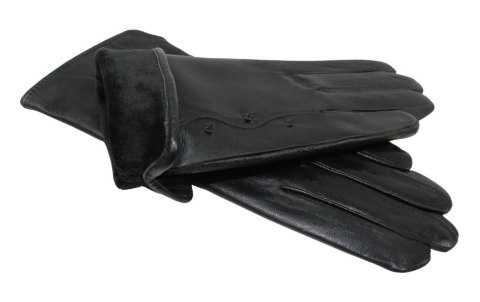 Skórzane Ocieplane Rękawiczki Damskie PolskaGalanteria.pl Ze Skóry Naturalnej Z Wzorkiem CZARNE Rozmiar 8 1/2 Skórzane Ocieplane Rękawiczki Damskie PolskaGalanteria.pl Ze Skóry Naturalnej Z Wzorkiem CZARNE Rozmiar 8 1/2