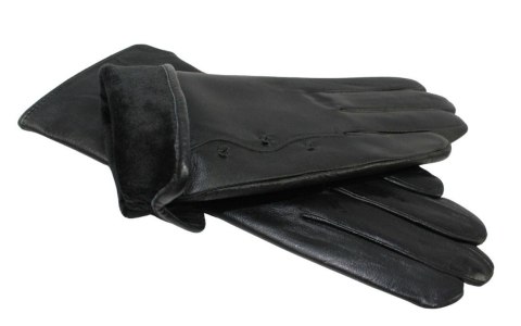 Skórzane Ocieplane Rękawiczki Damskie PolskaGalanteria.pl Ze Skóry Naturalnej Z Wzorkiem CZARNE Rozmiar 9 Skórzane Ocieplane Rękawiczki Damskie PolskaGalanteria.pl Ze Skóry Naturalnej Z Wzorkiem CZARNE Rozmiar 9