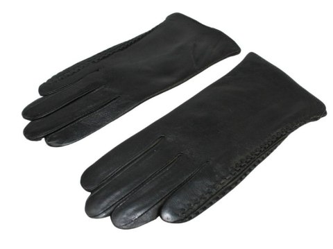 Skórzane Ocieplane Rękawiczki Damskie PolskaGalanteria.pl Ze Skóry Naturalnej Z Wzorkiem Podwójna Nitka CZARNE Rozmiar 7 Skórzane Ocieplane Rękawiczki Damskie PolskaGalanteria.pl Ze Skóry Naturalnej Z Wzorkiem Podwójna Nitka CZARNE Rozmiar 7