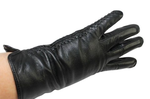 Skórzane Ocieplane Rękawiczki Damskie PolskaGalanteria.pl Ze Skóry Naturalnej Z Wzorkiem Podwójna Nitka CZARNE Rozmiar 7 Skórzane Ocieplane Rękawiczki Damskie PolskaGalanteria.pl Ze Skóry Naturalnej Z Wzorkiem Podwójna Nitka CZARNE Rozmiar 7