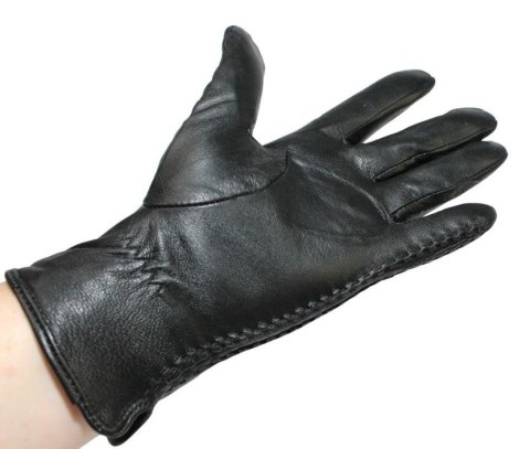 Skórzane Ocieplane Rękawiczki Damskie PolskaGalanteria.pl Ze Skóry Naturalnej Z Wzorkiem Podwójna Nitka CZARNE Rozmiar 8 Skórzane Ocieplane Rękawiczki Damskie PolskaGalanteria.pl Ze Skóry Naturalnej Z Wzorkiem Podwójna Nitka CZARNE Rozmiar 8