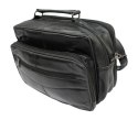 Torba męska skórzana CONVEY (PL) 276 Pozioma Czarna Dwukomorowa 29 x 20 x 15 [cm]
