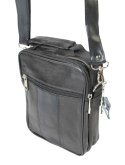 Torba męska skórzana CONVEY (PL) 8696 Pionowa Czarna Dwukomorowa 23 x 17 x 8 [cm]