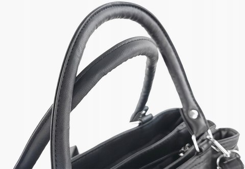 Torebka Skórzana CONVEY (PL) 0074 Torebka Klasyczna Listonoszka Skóra Cielęca CZARNA 33 x 23 x 11 [cm]