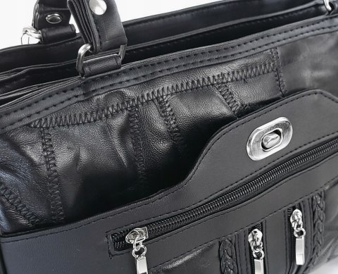 Torebka Skórzana CONVEY (PL) 0074 Torebka Klasyczna Listonoszka Skóra Cielęca CZEKOLADOWA 33 x 23 x 11 [cm]