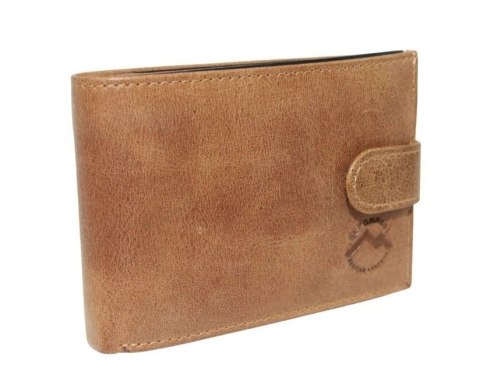 Portfel Męski Skórzany EL FORREST Mały Skóra Bydlęca Poziomy Z Zapinką Jedno Skrzydełko 851 08 RFID BRĄZOWY 11 x 8 x 2 [cm]