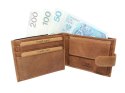 Portfel Męski Skórzany EL FORREST Mały Skóra Bydlęca Poziomy Z Zapinką Jedno Skrzydełko 851 08 RFID BRĄZOWY 11 x 8 x 2 [cm]