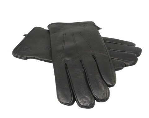 Rękawiczki Męskie PolskaGalanteria Ocieplane Ze Skóry Renifera Rozmiar 12 1/2 ELEGANCKIE PRZESZYCIE CZARNE