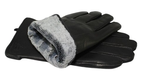 Rękawiczki Męskie PolskaGalanteria Ocieplane Ze Skóry Renifera Rozmiar 12 ELEGANCKIE PRZESZYCIE CZARNE